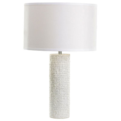 Dimond Rough Round Marble Table Lamp, Round Table Lamp White